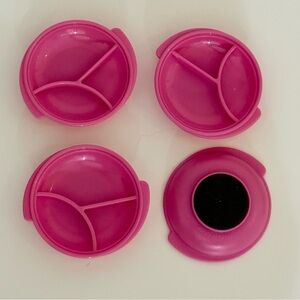 Pink Tupperware dived serving tray magnet 4 available miniatures
